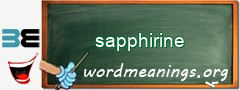 WordMeaning blackboard for sapphirine